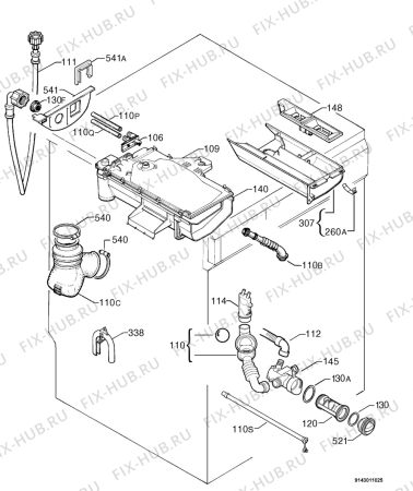 Взрыв-схема стиральной машины Zanussi FE1614 - Схема узла Hydraulic System 272